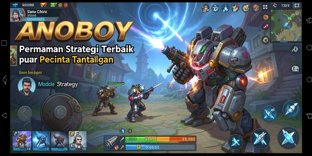 Antarmuka strategis dari ANOBOY dengan elemen permainan yang menarik.