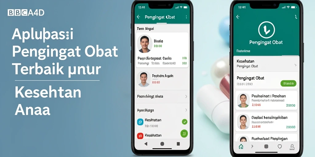 Antarmuka aplikasi BBCA4D yang ramah pengguna dan fitur pengingat obat.
