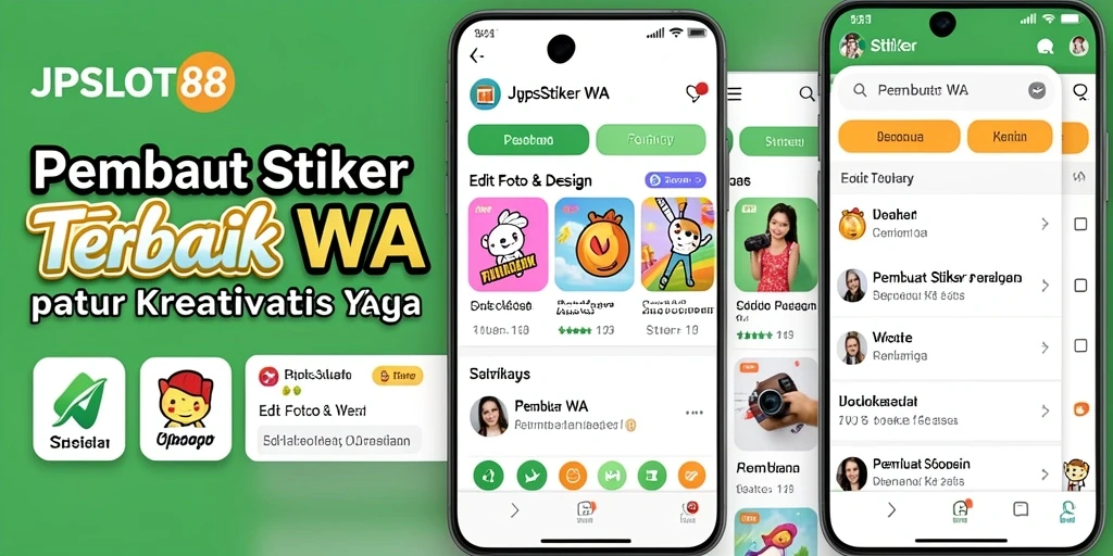 Tampilan antarmuka aplikasi Pembuat Stiker WA yang menarik dan sederhana.