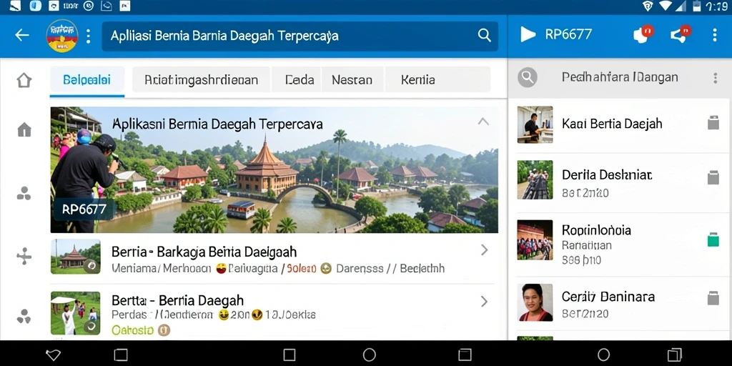 Antarmuka menarik dari aplikasi Berita Daerah RP6677