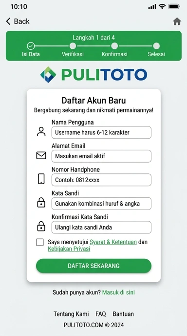 Panduan Membuat Akun Baru pulitoto untuk Pengguna Android